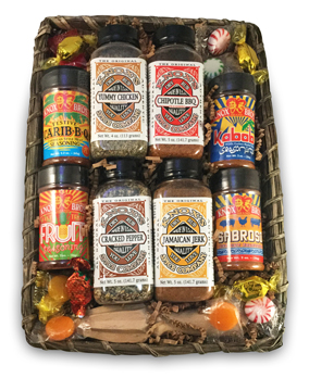 bbq gift baskets, 6 bbq dry rubs and hickory chips